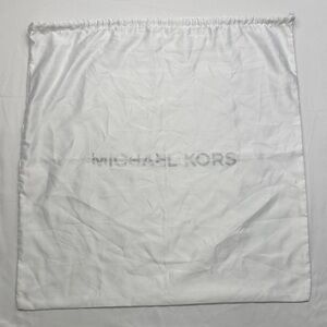 Michael Kors White Satin dust Bag drawstring travel and storage with FLAWS READ